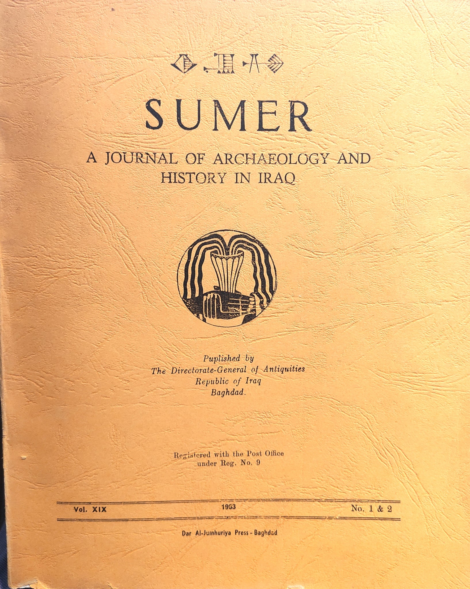 Sumer: A Journal of Archaeology and History in Iraq. Vol XIX, N°1 & 2.