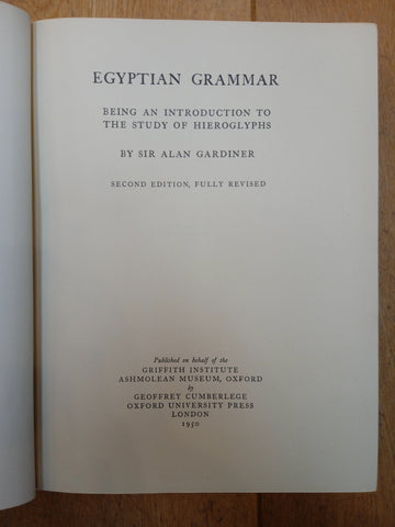 Egyptian grammar.