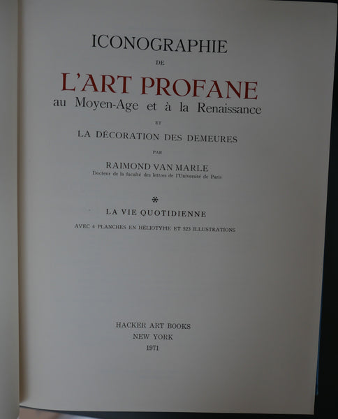 Iconographie de l'art profane. 2 Volumes.