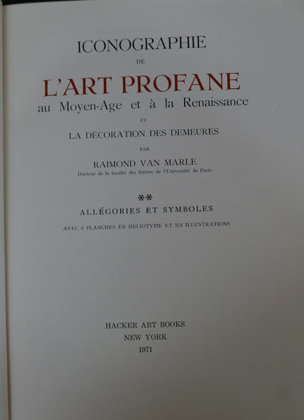 Iconographie de l'art profane. 2 Volumes.