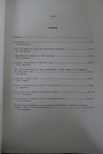 Bulletin on Sumerian Agriculture. Vol I à VIII.