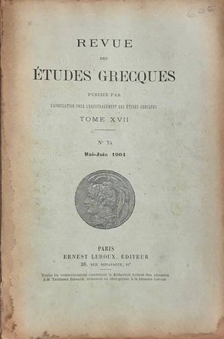 Revue des Études Grecques. Tome XVII. 1904.