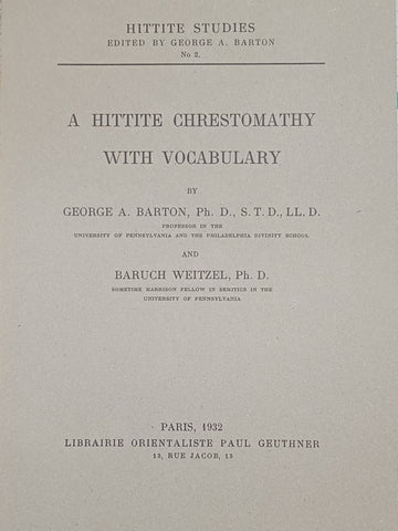 A Hittite chrestomathy with vocabulary.
