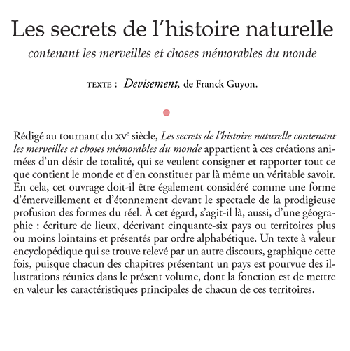 The Secrets of Natural History Containing the Marvels and Memorable Things of the World (1480-1485). Collection The Drawing Room.