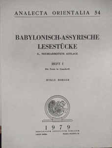 Analecta Orientalia 54: Babylonisch-assyrische Lesestücke: Heft. 1 (die texte in Umschrift) & Heft II (Elemente der Grammatike und der Schrift Glossar).