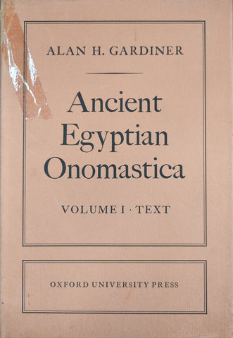 Ancient Egyptian Onomatica. Volume I (text), Volume II (text) & Volume III (plates).