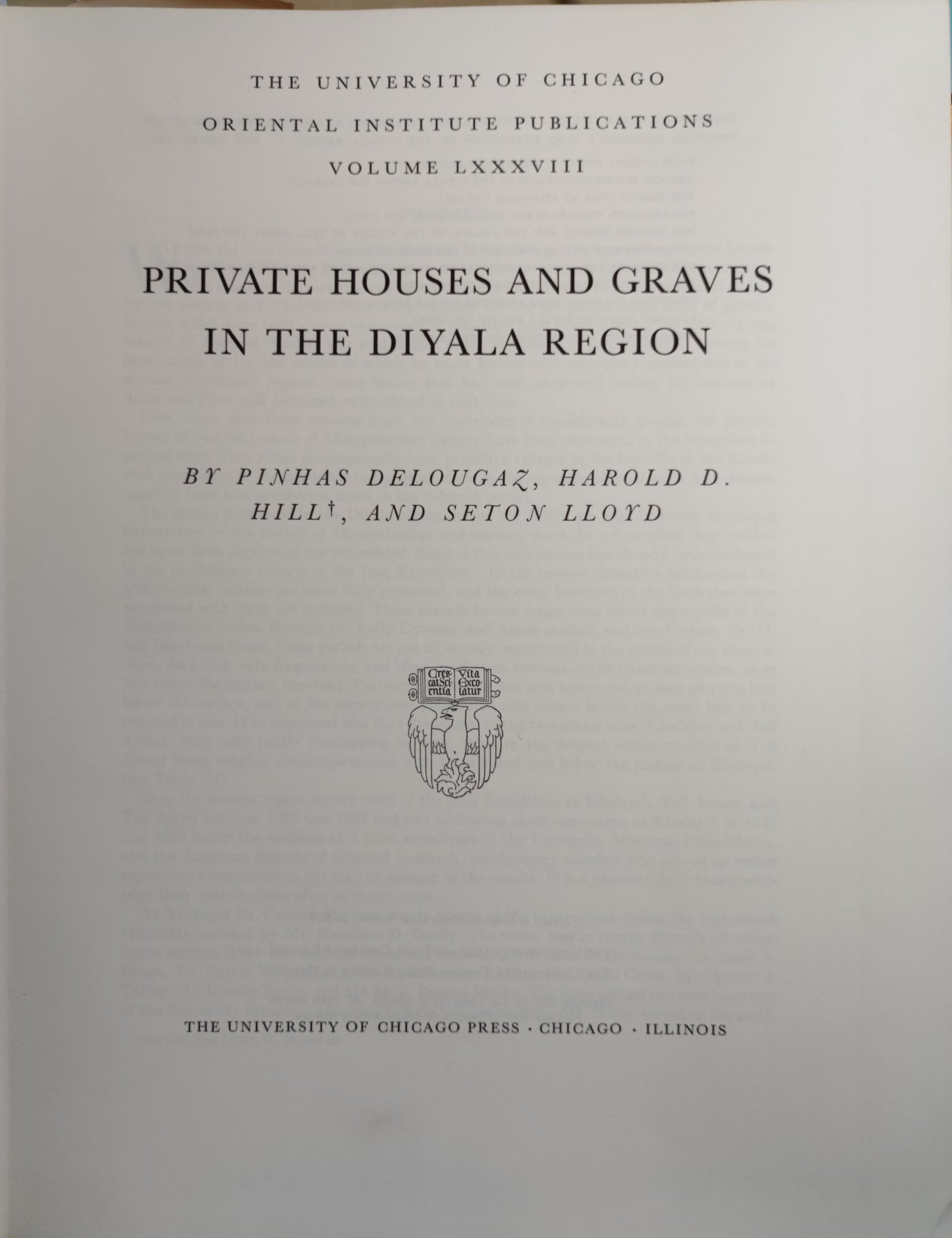 Private Houses and Graves in the Diyala Region.