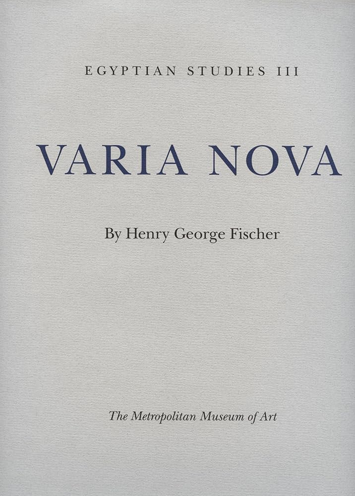 Varia Nova. Egyptian Studies III.