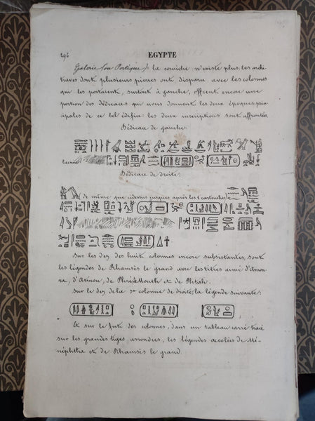 Monuments de l'Egypte et de la Nubie. Notices descriptives conformes aux manuscrits autographes rédigés sur les lieux par Champollion le Jeune. Livraison: pages 201 à 296.
