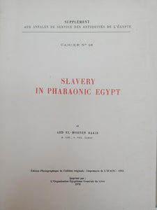 Slavery in Pharaonic Egypt.