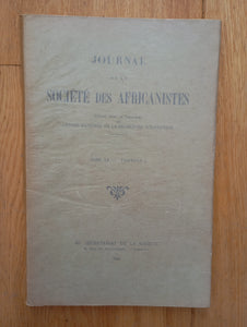 Journal de la société des africanistes. Tome XX - Fascicule 1.