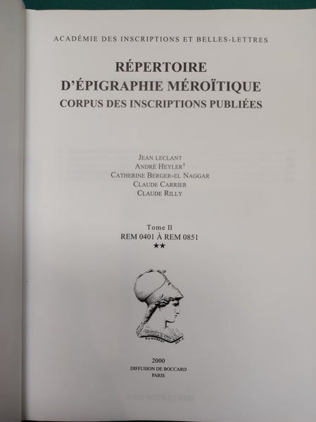 Directory of Meroitic epigraphy. Corpus of published inscriptions.