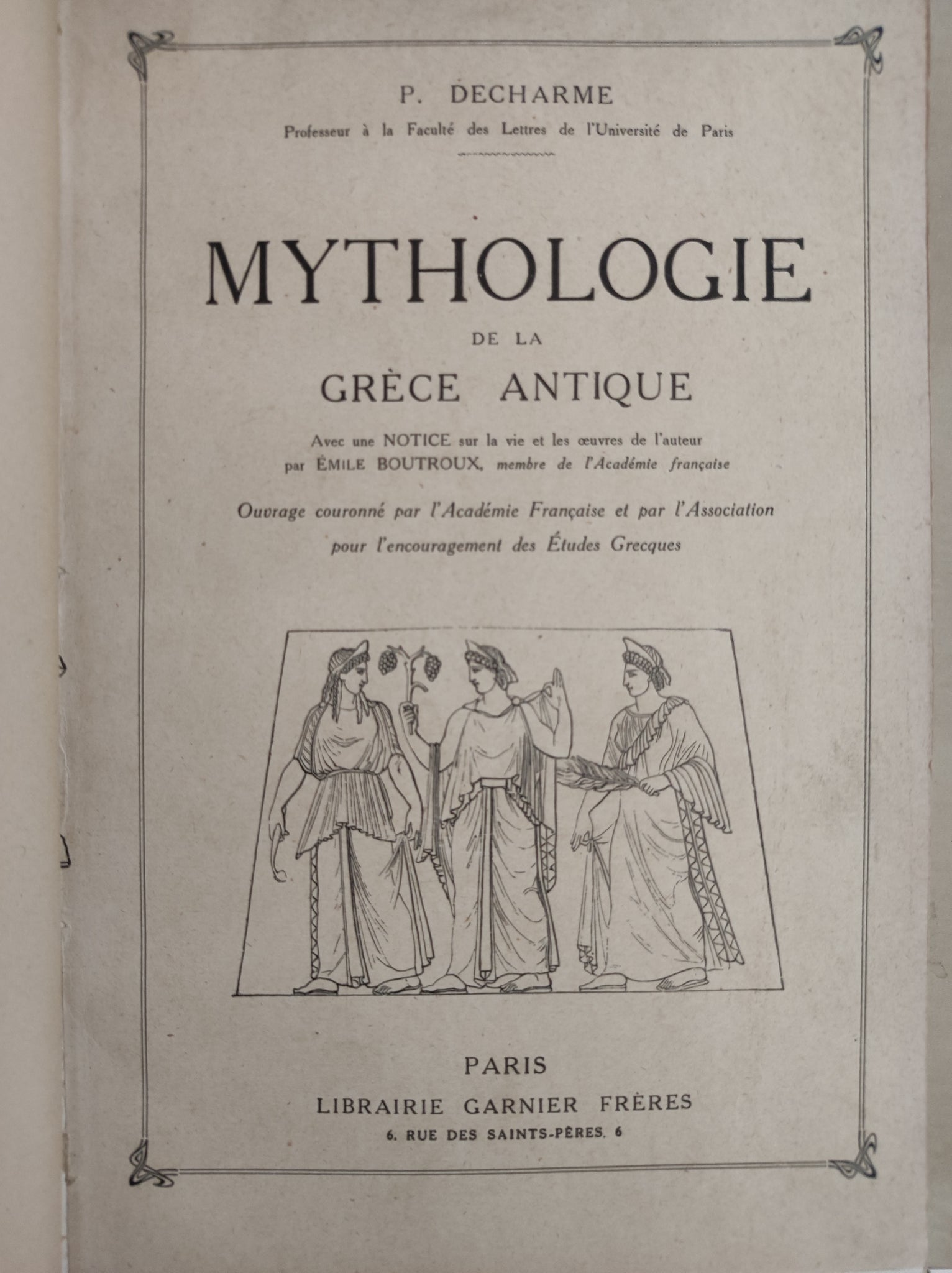 Mythologie de la Grèce antique. Sixieme édition.
