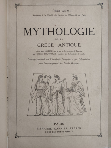 Mythologie de la Grèce antique. Sixieme édition.