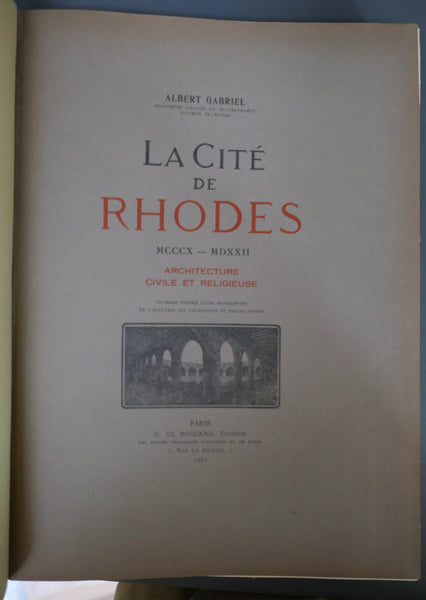 La cité de Rhodes. 2 volumes.