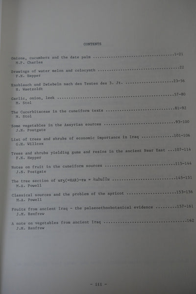 Bulletin on Sumerian Agriculture. Vol I à VIII.