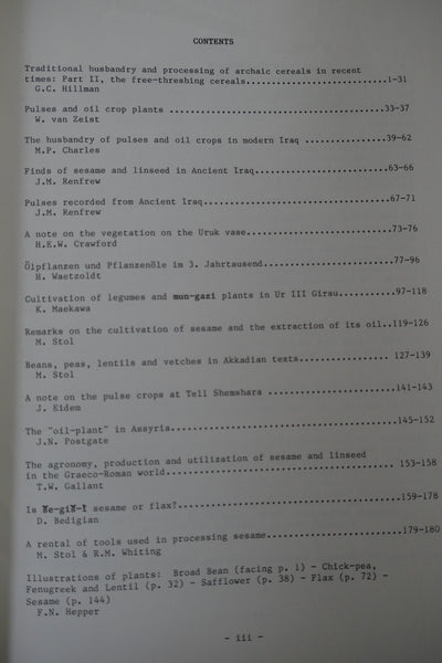 Bulletin on Sumerian Agriculture. Vol I à VIII.