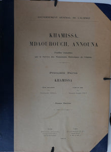 Khamissa, Mdaourouch, Announa. Fouilles exécutées par le Service des Monuments Historiques de l'Algérie. Première partie: Khamissa. Premier fascicule.