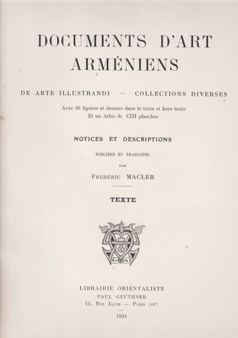 Documents d'art arméniens. De Arte Illustrandi - Collections diverses.