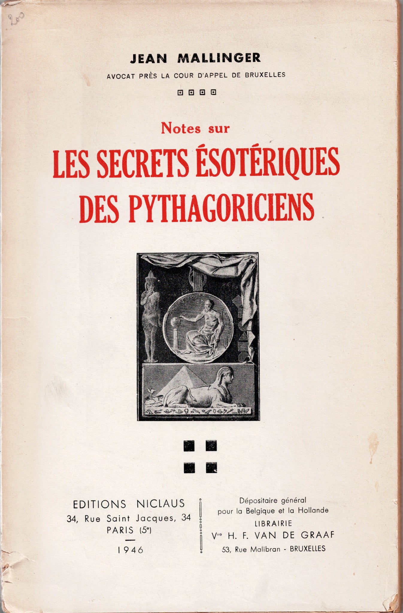 Notes sur les secrets ésotériques des pythagoriciens