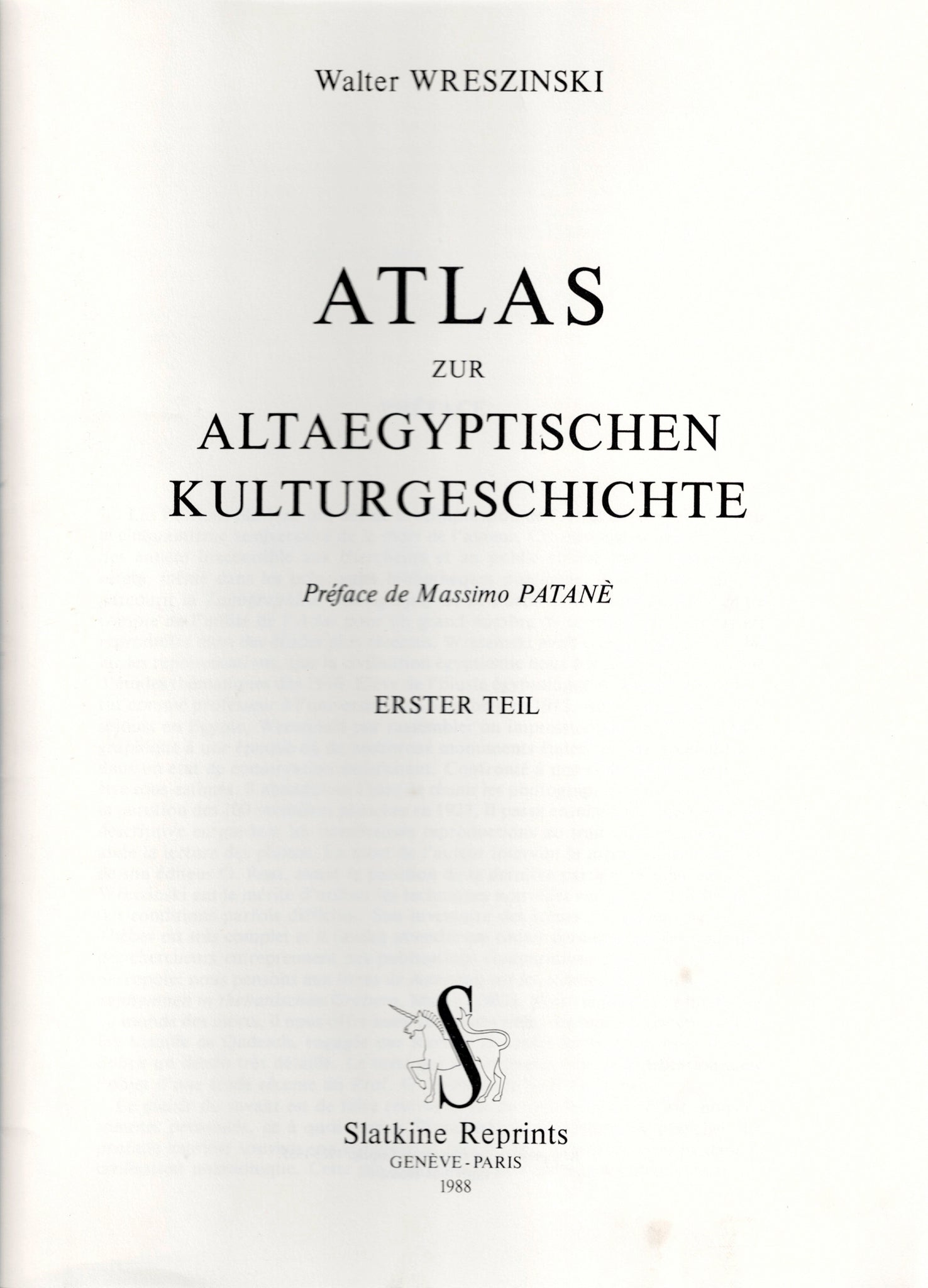 Atlas zur altaegyptischen kulturgeschichte. Zweiter Teil & Erstrer Teil.