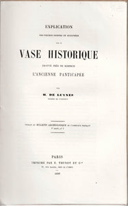 Explication des figures peintes et sculptées sur un vase historique trouvé près de Kertsch, l'ancienne Panticapée.