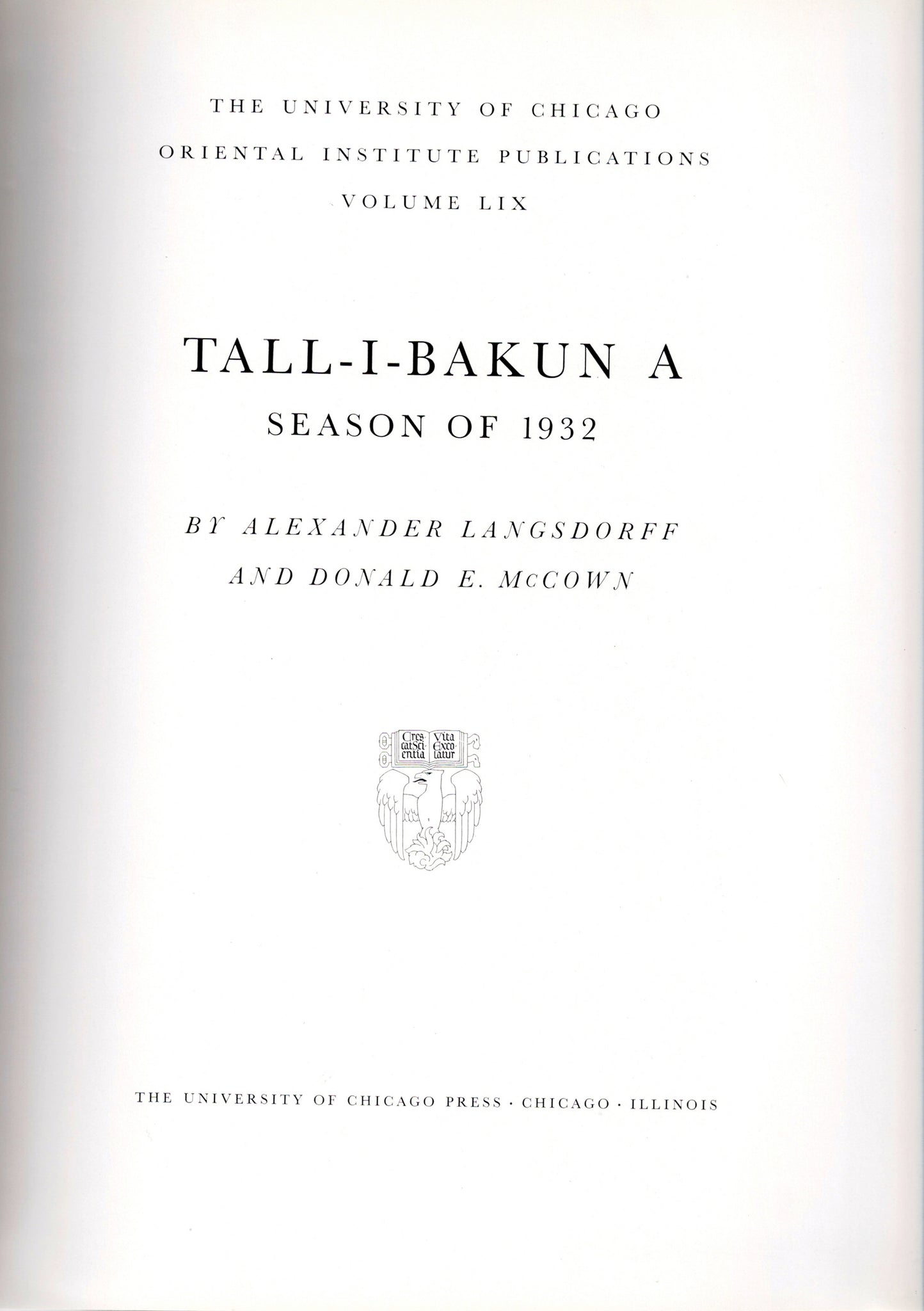 Tall-I-Bakun-A. Season of 1932.