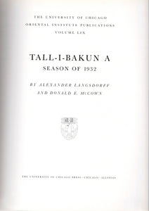 Tall-I-Bakun-A. Season of 1932.