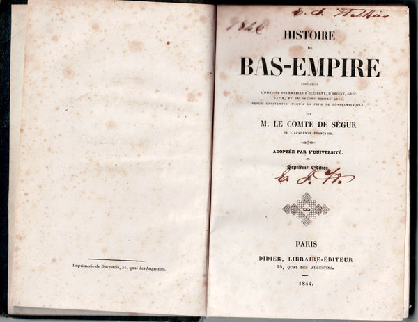 Histoire du bas-empire. 2 vol.