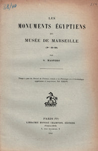 Egyptian monuments in the Marseille museum (No. 53-59) by G. Maspero.