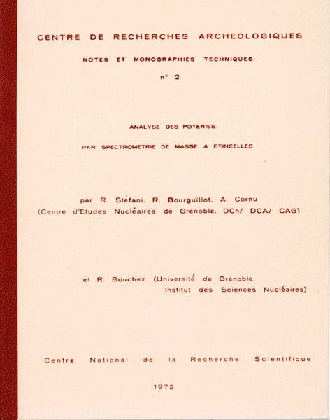 Centre de recherches archeologiques. Notes et monographies techniques. Vol. 1 à 9.