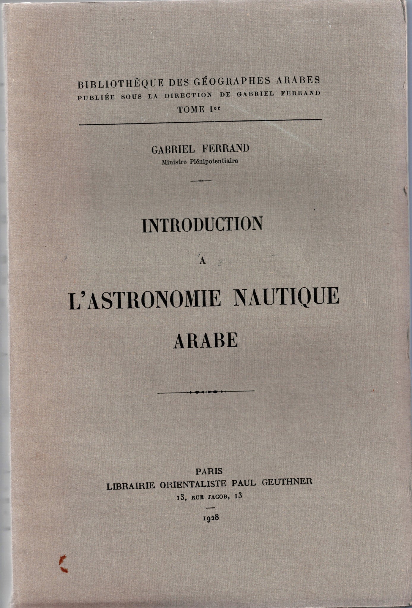 Introduction à l'astronomie nautique arabe