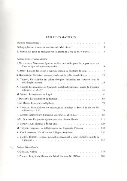 Fragmenta Historiae Elamicae. Mélanges offerts à M.J. Steve.