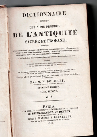 Classical dictionary of proper names from sacred and profane antiquity. Volumes I and II.