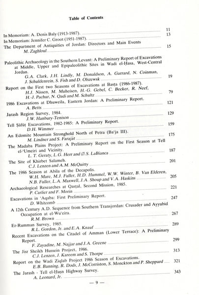 Annual of the Department of Antiquities of Jordan. XXXI. 1987.