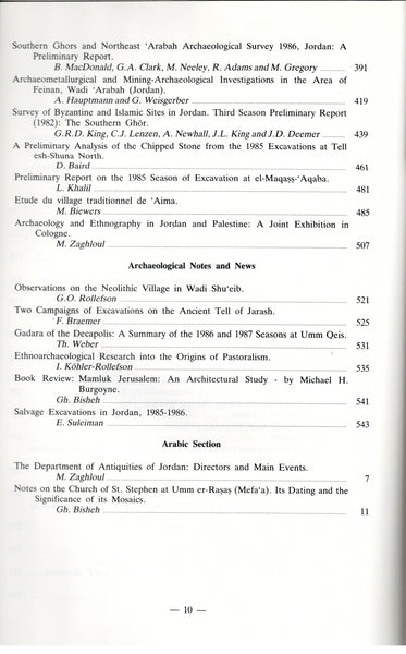Annual of the Department of Antiquities of Jordan. XXXI. 1987.