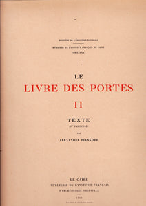 Le Livre des Portes II. Texte (1er Fascicule).