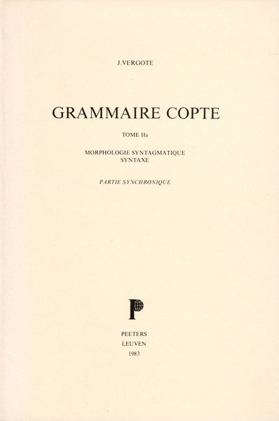 Coptic grammar. 4 volumes in 3 volumes.