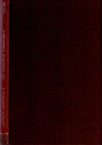 Das Demotische Weisheitsbuch. Study and Bearing. Analecta Aegyptiaca VOL. II.