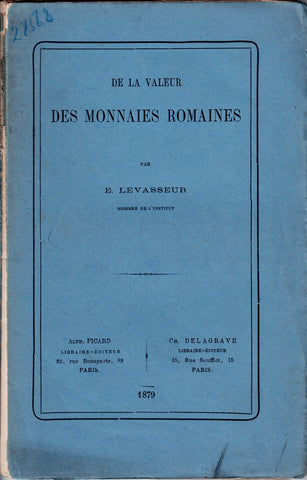 De la valeur des monnaies romaines.