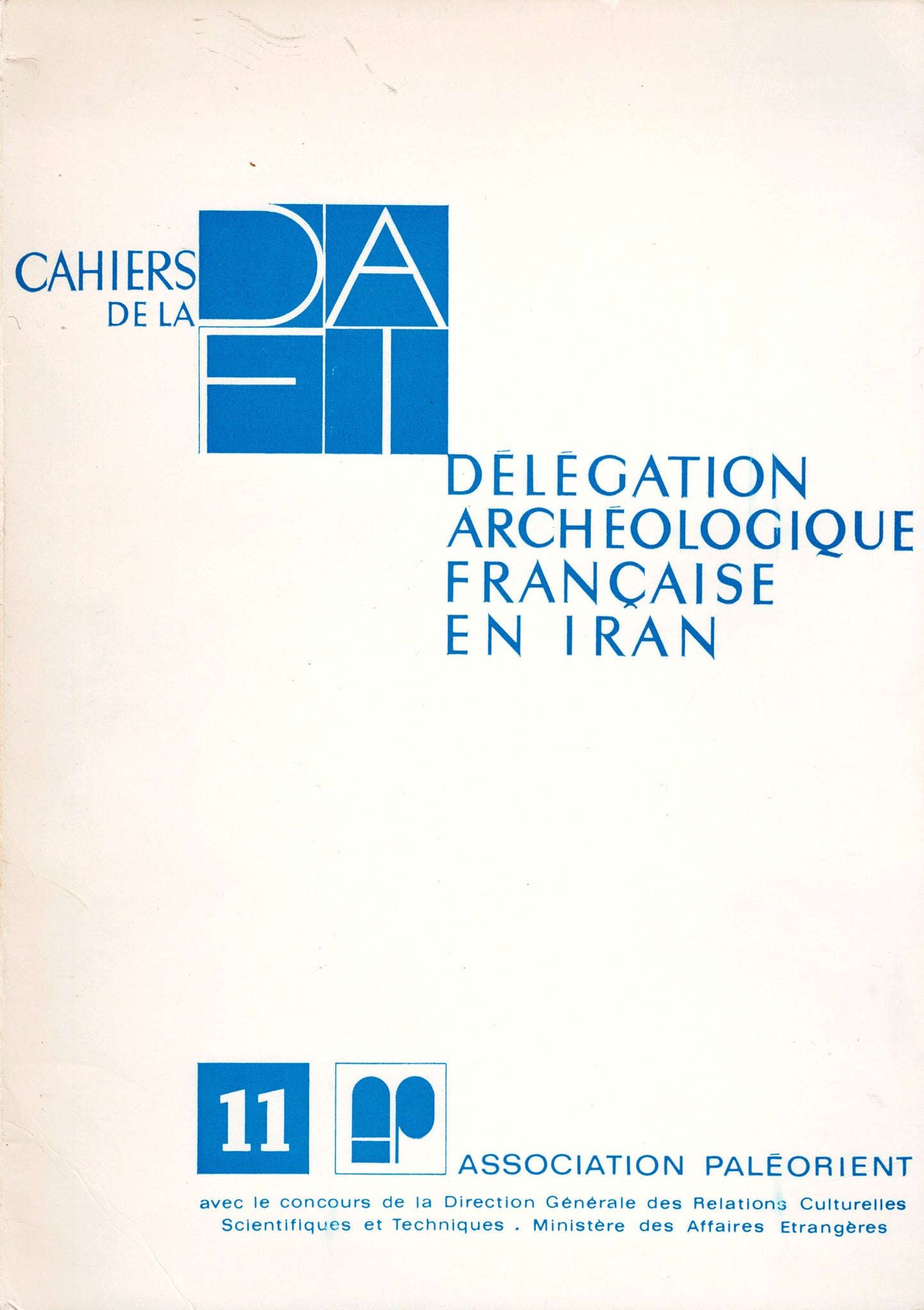 Cahiers de la DAFI 11.