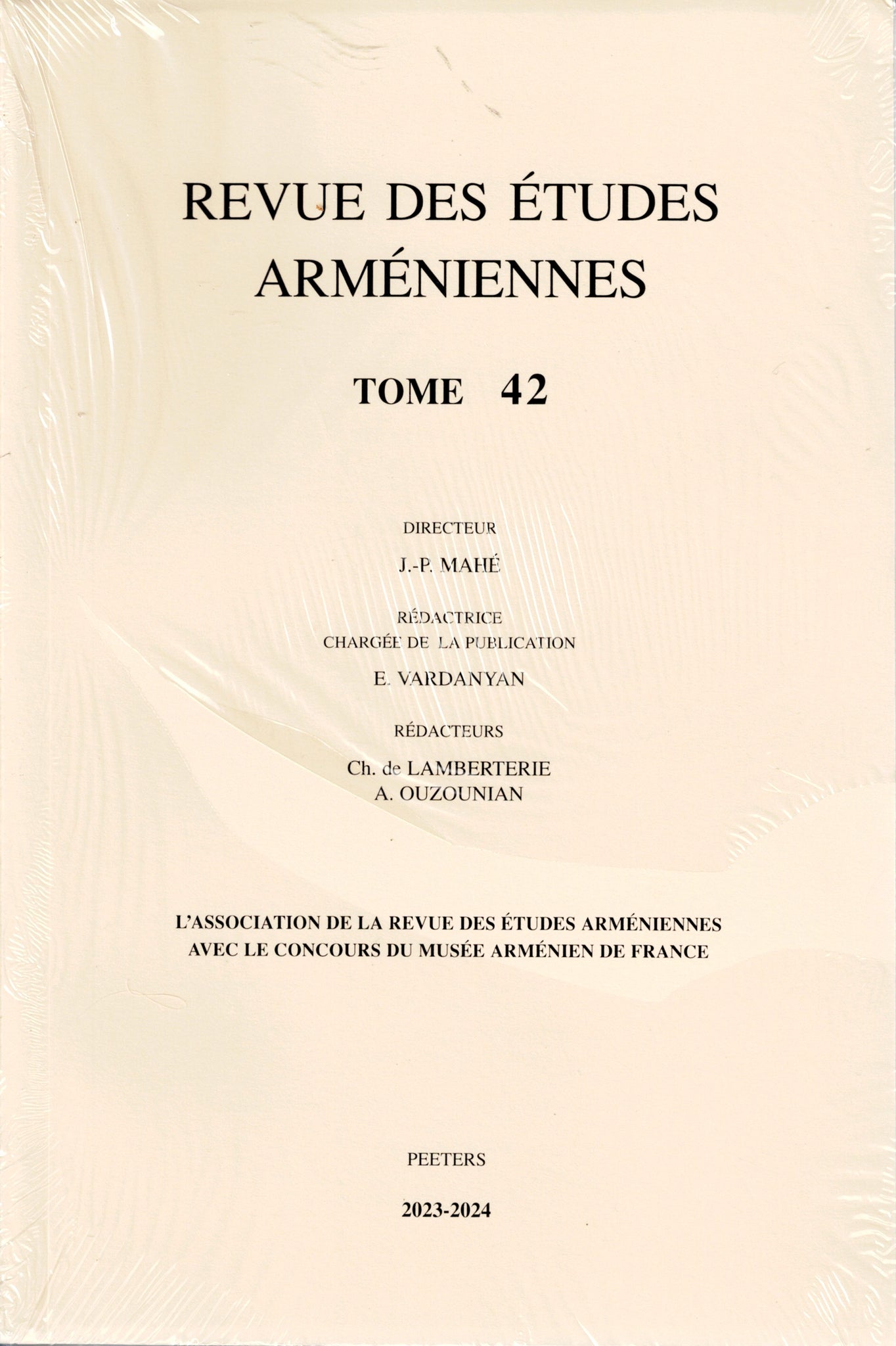 Revue des etudes arméniennes. Tome 42 - 2023-2024.