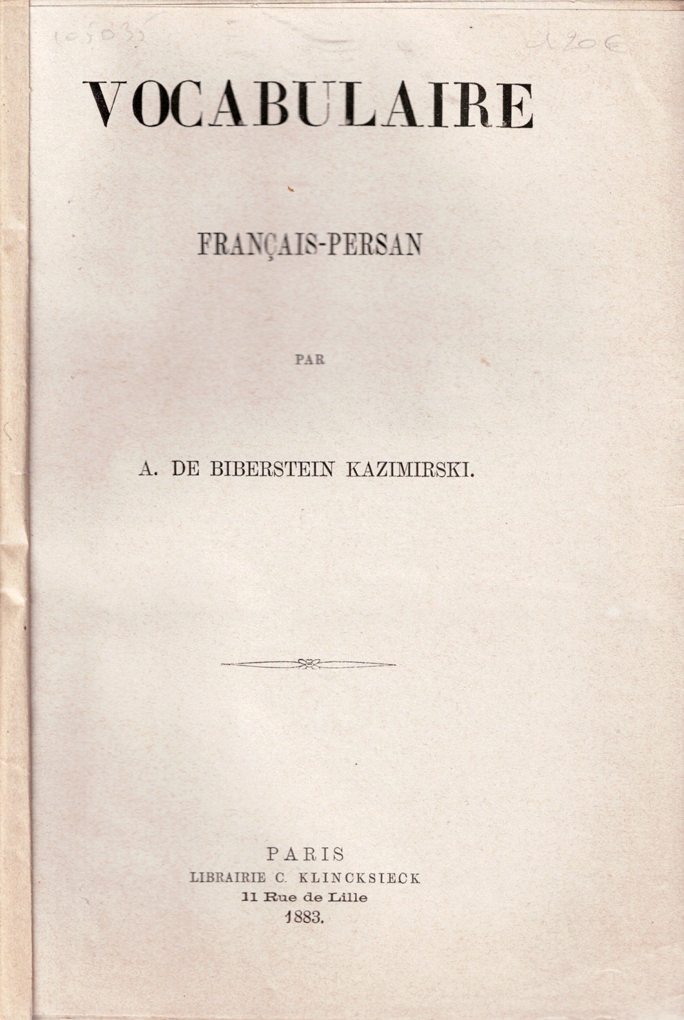 French-Persian vocabulary.