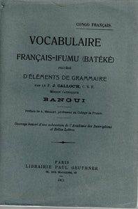 French-Ifumu (Batéké) vocabulary preceded by grammar elements.
