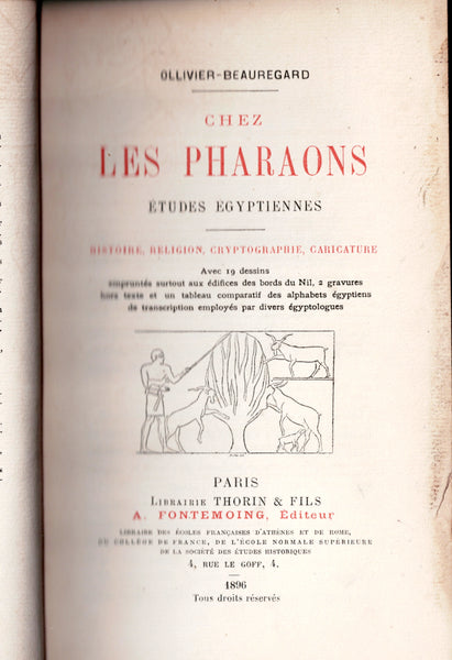 Chez les pharaons. Etudes Egyptiennes.