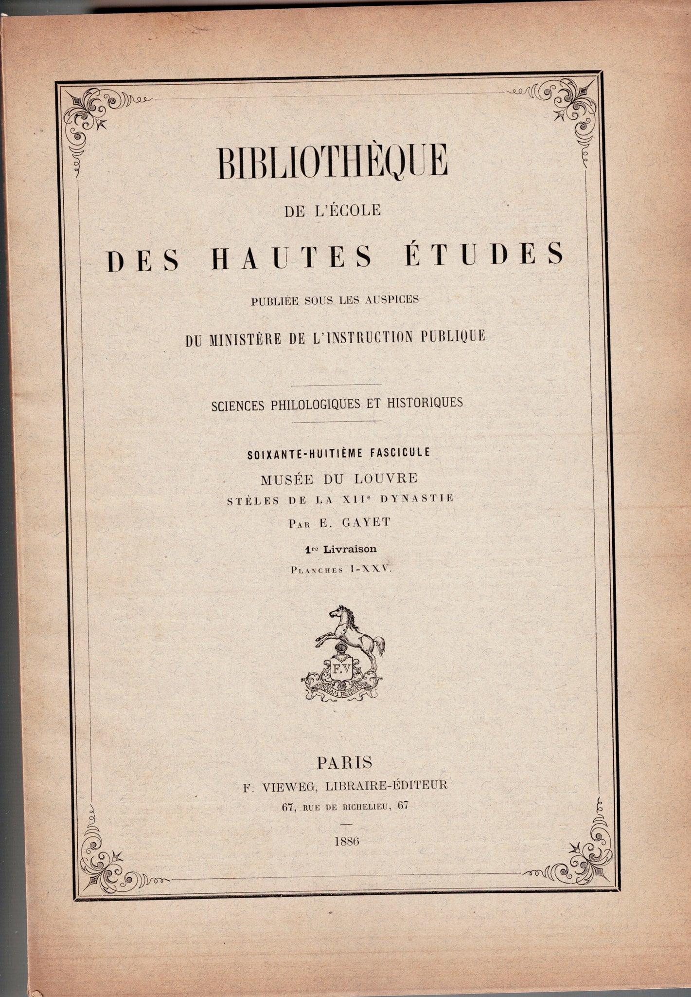 Stèles de la XII dynastie. 1ere et 2eme livraison, Planches I-XXV & XXVI-LX.