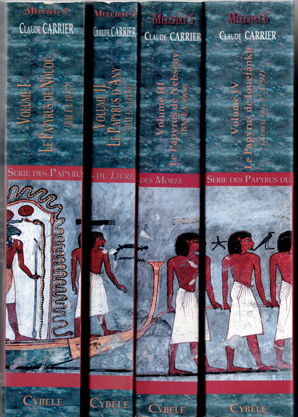 Série des Papyrus du Livre des Morts de l'Egypte ancienne. 4 volumes.