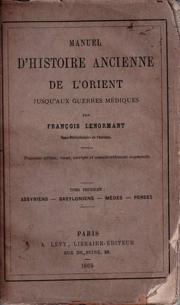 Manual of ancient history of the Orient up to the Persian Wars