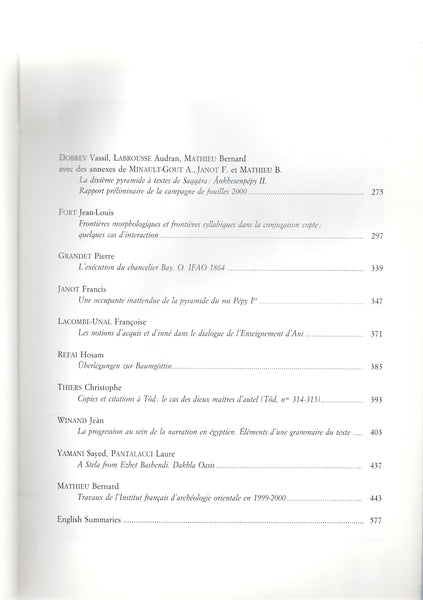 Bulletin de l'Institut Français d'Archéologie Orientale 100. BIFAO 100.