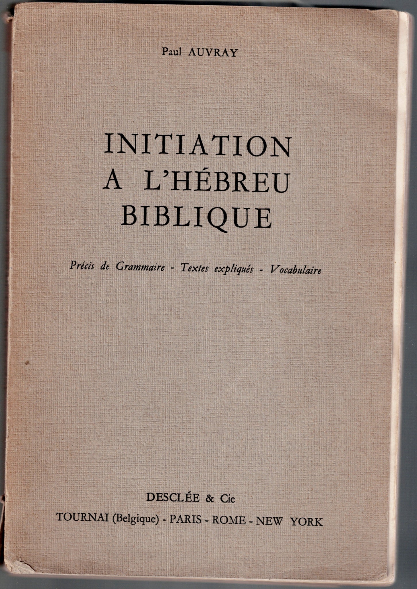 Initiation à l'hébreu biblique.